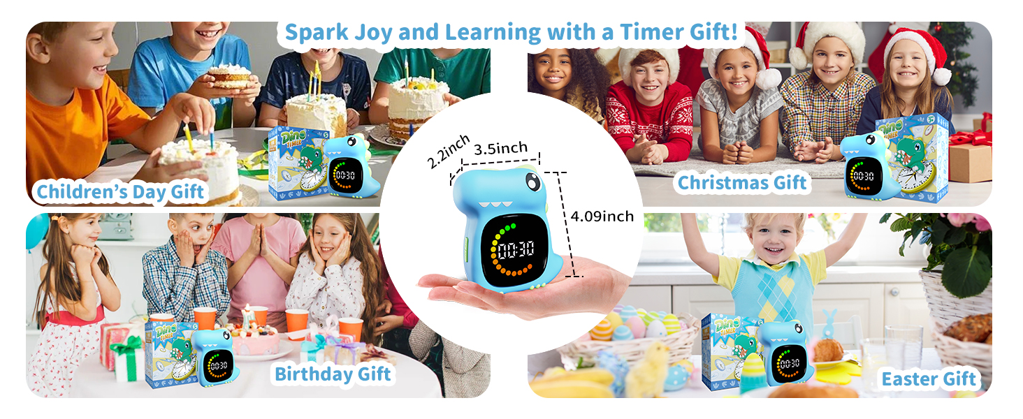 Doliwish Blue Dinosaur Visual Timer for Kid