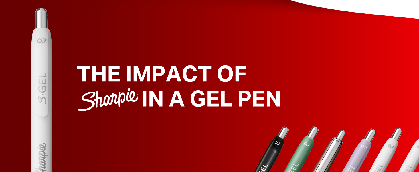 impact sharpie s gel pen white barrel pretty aesthetic chic school college supplies teacher red best