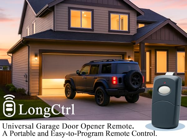 LongCtrl Garage Door Opener Remote: Compatible with LiftMaster, Chamberlain, and Craftsman openers.