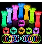 JICUICUI Glow Sticks Bulk, [ Ultra Bright ] 500 Glow Sticks Party Pack 8" multicolor Glow Sticks ...