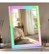homtang Vanity Mirror with Lights,RGB &amp; 3 Dimmable Light Modes Makeup Mirror with Touch Control,L...