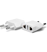 Unidapt 2-Pack Europe Travel Plug Adapter, USA to European Plug Adapters, Travel from US Canada A...