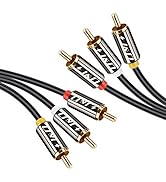 J&amp;D 3RCA to 3RCA Cable, Gold Plated Copper Shell Heavy Duty 3 RCA Male to 3 RCA Male Stereo Audio...