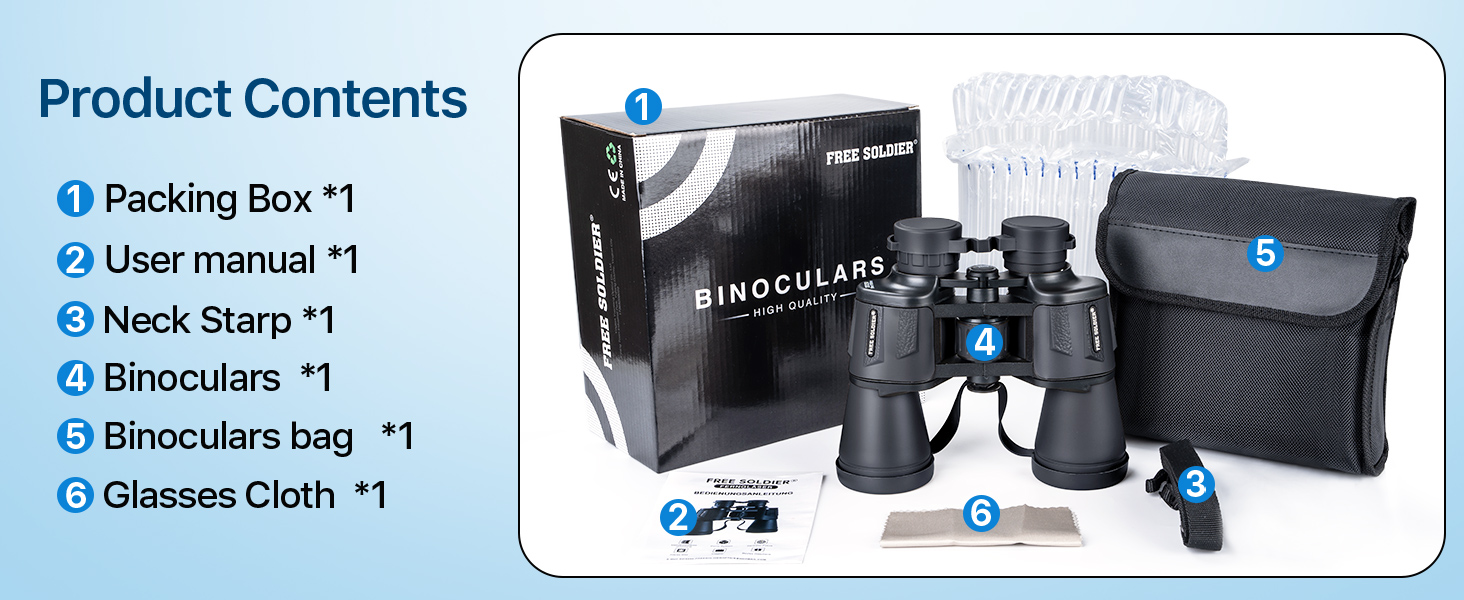 20x50 High Power Binoculars for Bird Watching 28mm Large Eyepiece Life Waterproof Binoculars