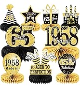 9PCS 65th Birthday decorations 65th birthday Centerpieces for Tables Decorations Vintage 1958 Hon...