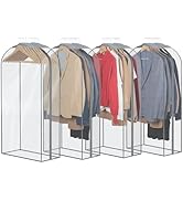 Zilink Breathable Garment Bags for Fur Coat 43” Suit Bags for Closet Storage Clear Leather Jacket...