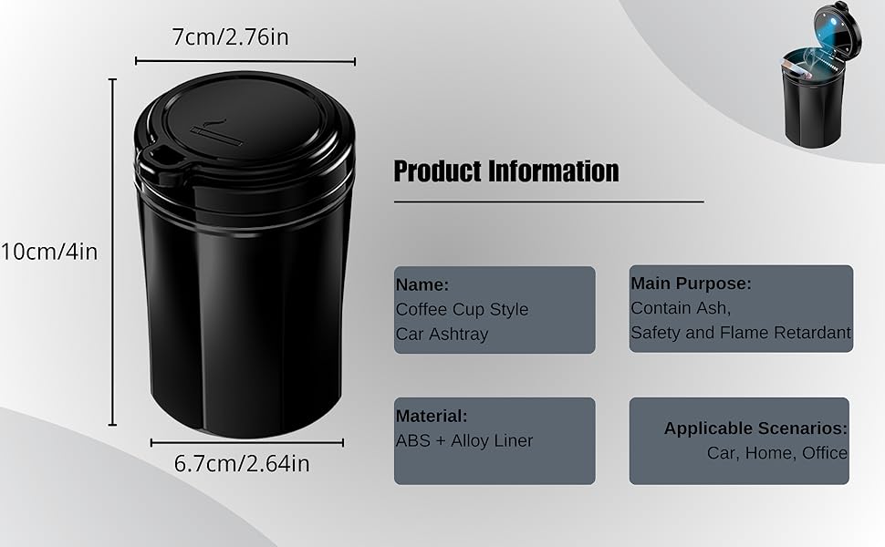 car ashtray with lid smell proof