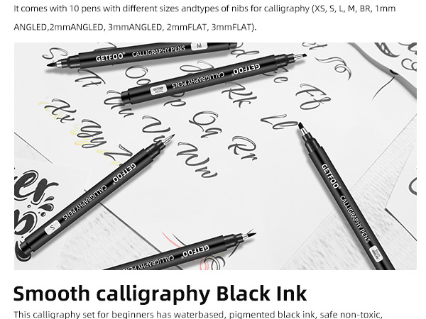 Calligraphy Pens for Writing, Brush Pen Calligraphy Set Calligraphy Brush Pens, Hand Lettering Pen 