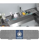 24" Splash Guard Plus Size Silicone Sink Faucet Drying Mat Handle Drip Catcher Tray Dish Sponge H...