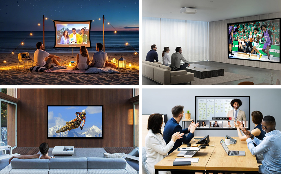 60 Inch Projector Screen, OKEDUO 4K 16:9 HD Portable Projection Movie Screen