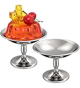 Angoily 2Pcs Mini Sliver Ice Cream Bowls Stainless Steel Dessert Cup Parfait Sundae Trifle Bowl F...