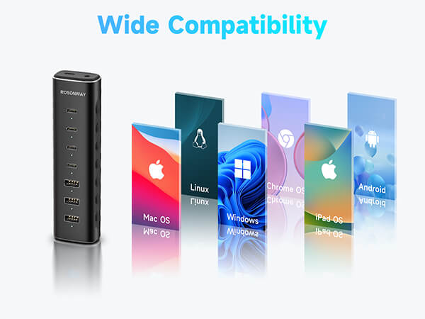 powered usb c hub for laptop and pc