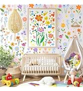 AOWDIAO Floral Wall Decals - 102 Pcs Peel and Stick Vinyl Flower Stickers - Assorted Varieties &amp; ...