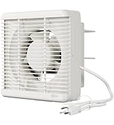 EINTTAX 8 Inch Wall Mounted Shutter Exhaust Fan with Automatic Shutter, 177 CFM Quiet Powerful Pl...