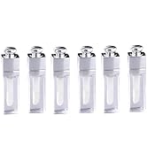 PurYupearl 6 Pcs 3ml Empty Lip Gloss Tubes Containers Clear Refillable Lip Balm Bottles Transpare...