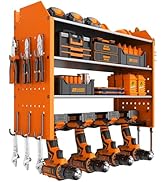 BIHOO Power Tool Organizer Wall Mount, 4 Tier Tool Organizer For Space Saving,Used For Electric D...
