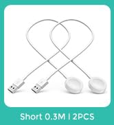 2Pack Short for Apple Watch Charger USB Magnetic Wireless Fast iWatch Charger Portable for Car Co...