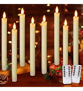 OCATO Flameless Candles with Remote Battery Operated Window Candles 8 Pack | 9.6" Real Wax LED Fl...