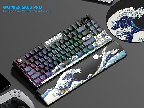 75% Wireless Mechanical Keyboard, Creamy Gaming Keyboard, 75% Black keyboard