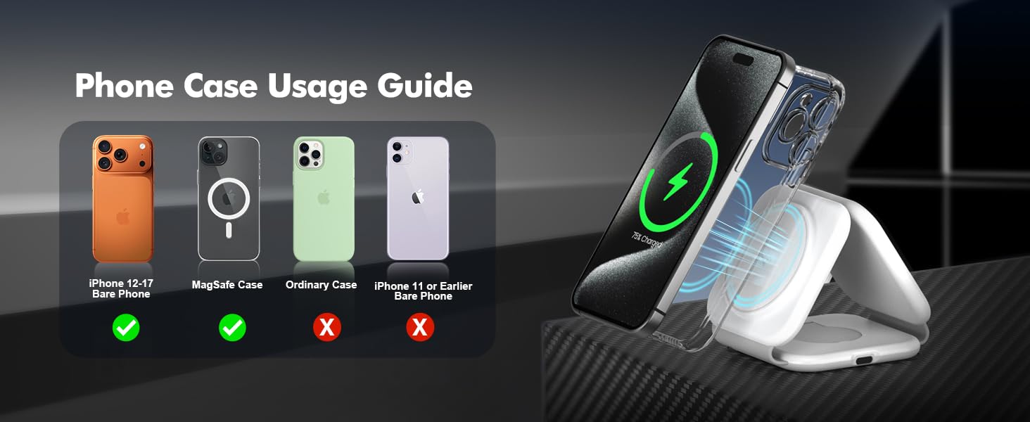 3 in 1 Travel 15W Faster Foldable Magnetic Wireless Charger