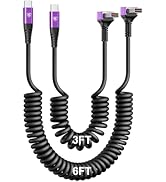 90 Degree USB A to USB C Cable, 3FT&amp;6FT, Coiled USB C Cable for Car, 3A Fast Charging, USB Type C...