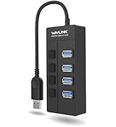 WAVLINK 4 Port USB 3.0 Hub with Individual LED Power Switches, Support SuperSpeed Data Transfer u...