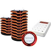 Restaurant Pager System 16 Coaster Pagers and Beepers, Restaurant Beepers Buzzers System with Vib...