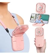 F-color Portable Hand Held Fan - 3 Speed Adjustable Personal Rechargeable Mini Fan with Phone Hol...