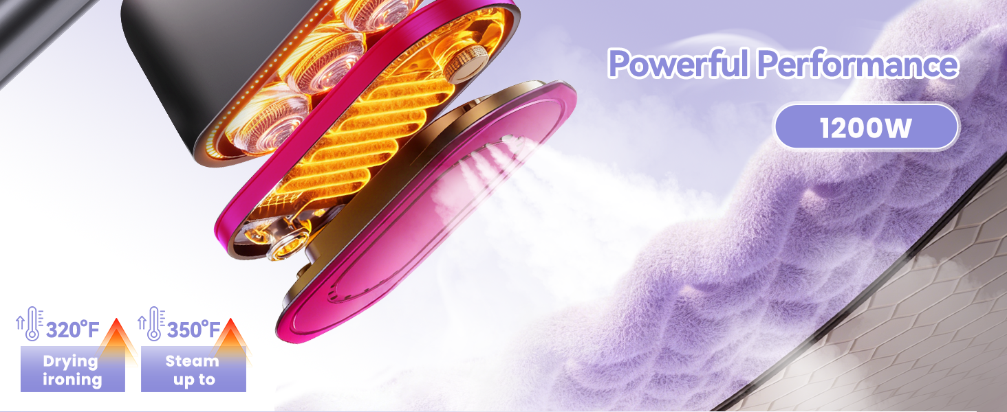 Turbo Strong Penetrating Steam by 1200W Powerful Performance