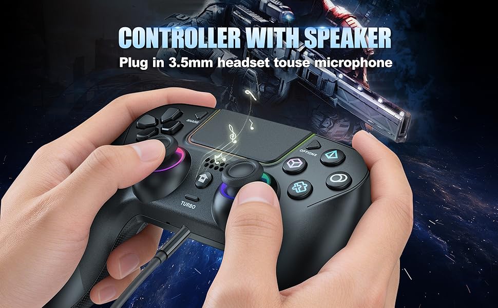 LED Wireless Controller for PS5 with Hall Effect Joystick and Trigger