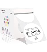 PARLAIM 3 Inch Thermal Sticker Labels,Self-Adhesive Circle Direct Thermal Labels,500 Per Round Ro...