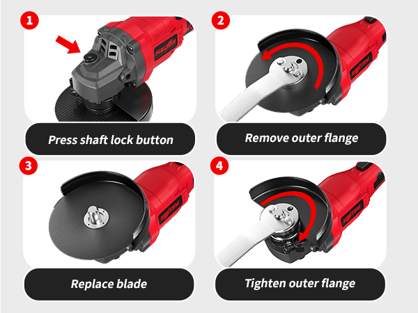 Battery Angle Grinder Tool Kit, 4-1/2 inch Cordless Grinder with Cutting Wheels