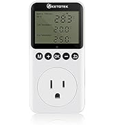 KETOTEK Digital Temperature Controller Outlet Day Night Thermostat Plug Socket Heating Cooling Te...