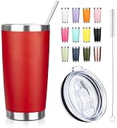 ATIKZHE 20oz Tumbler with Straw and Brush, Stainless Steel Vacuum Insulated tumbler, Double Wall ...