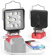Ecarke LED Work Light Compatible with Milwaukee, Ecarke 48W 4800LM Cordless LED Flood Work Lights...