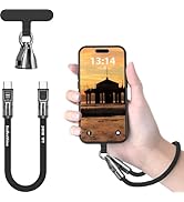 EndlesShine Short USB C to C Cable PD 240W 5A Fast Charging Phone Wrist Strap Lanyard (1FT) Type ...