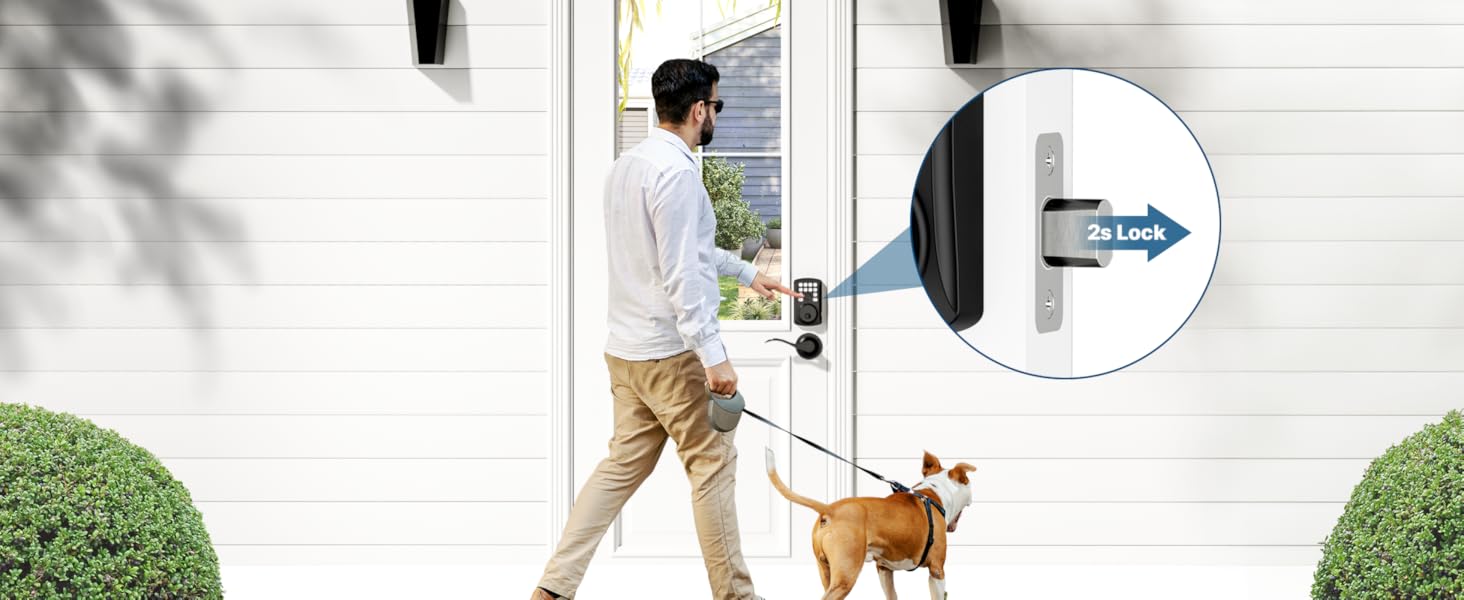 keyless entry door lock deadbolt with handle set