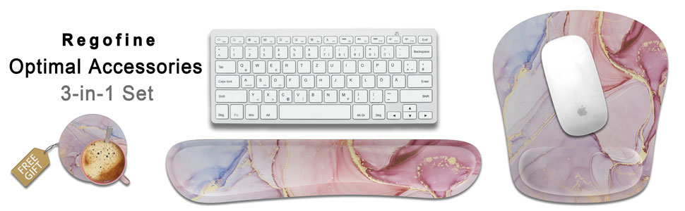 Keyboard wrist rest and mouse pad with wrist support set is an excellent desk accessory