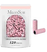 MelodySusie 120 Pcs Nail Drill Bits Small Sanding Bands for 3.1mm Mandrel Bit, 180 Fine Grit Nail...
