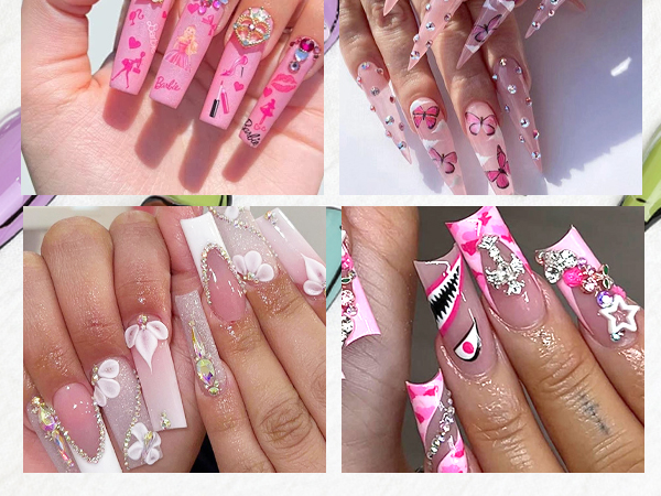 nail stands for Press on nails with 200PCS Double Sides taps And acrylic nail tips