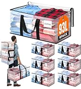 BlissTotes 6-Pack Large Moving Bags with Backpack Straps &amp; Strong Zippers, Heavy-Duty Storage Bag...