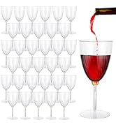 ABuff 32 Pack Plastic Wine Glasses Champagne Flutes Disposable 8 Oz Clear Hard Plastic Disposable...