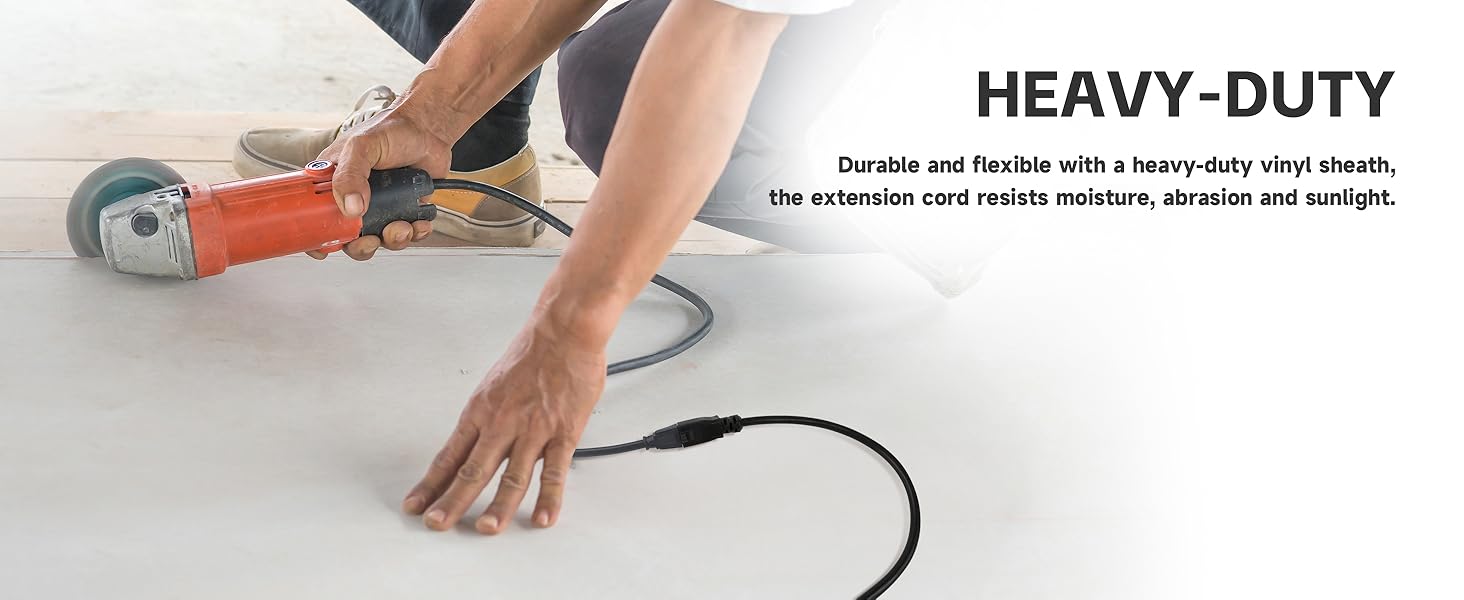 durable and flesible with a heavy-duty vinyl sheath.resists moisture,abrasion and sunlight