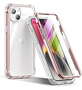SURITCH Compatible with iPhone 14 Plus Clear Case,[Built in Screen Protector] Full Body Protectio...