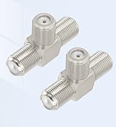 F Type Splitter 3 Way Connector F-Type Female to Dual Female Coaxial Cable