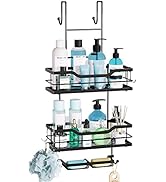 Consumest 3-Tier Hanging Shower Caddy Over the Door, Large Capacity Hanging Shower Organizer With...