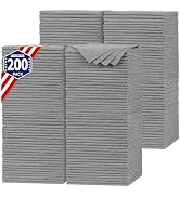 FIXSMITH Shop Towels, Pack of 200, Grey Microfiber Cleaning Cloth Bulk, Microfiber Towels for Car...
