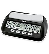 VINJOE Chess Clock Multifunctional Portable Digital Chess Timer for Board Games with Basic,Bonus,...