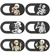 PRESSINART 6Pcs 6 Styles Laptop Camera Cover Skull Privacy Guard Accessories, 0.04 Inch Ultra Thi...