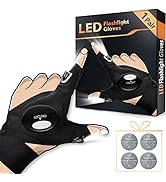 LED Flashlight Gloves Gifts for Men, Unique Birthday Gifts Christmas Stocking Stuffers for Men Da...